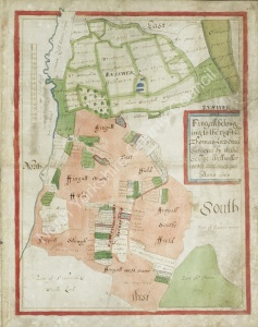 Historic map of Finghall 1627